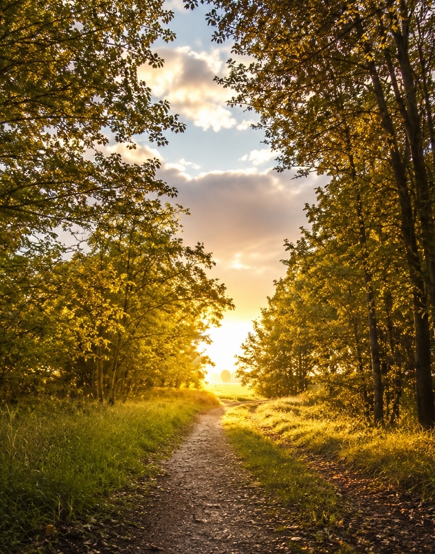 Sentiero che si snoda nella luce dorata, a rappresentare il percorso in due anni della Formazione in Costellazioni Familiari